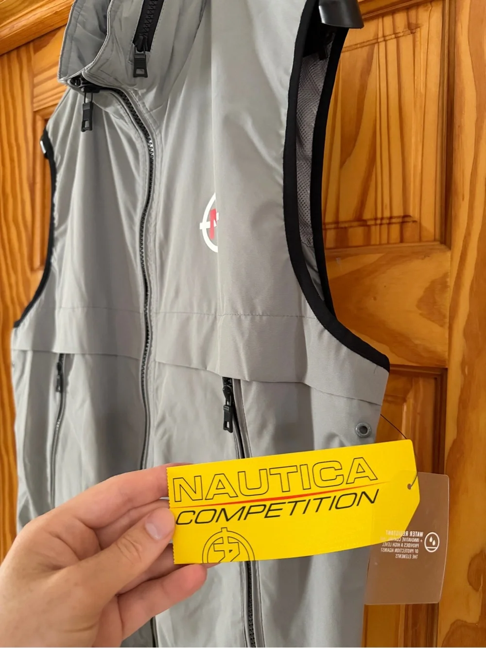 Men's Grey Quilted Outdoor Vest with Zip Pockets